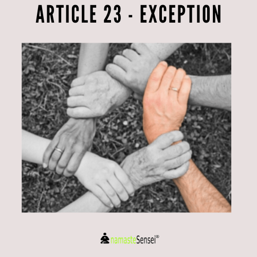 Right against exploitation Article 23 exception