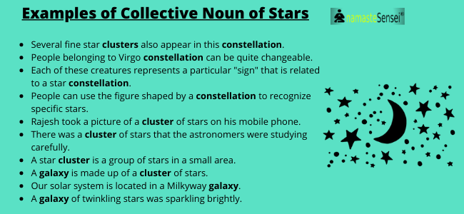 examples of collective noun of stars in sentence