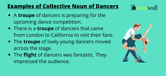 collective noun of dancers or collective noun for dancers in sentences