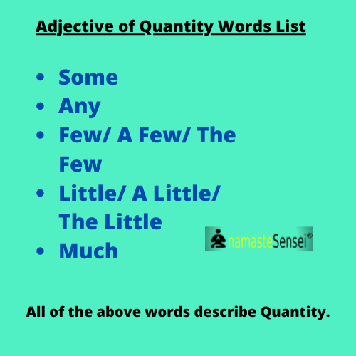 adjective of quantity words list