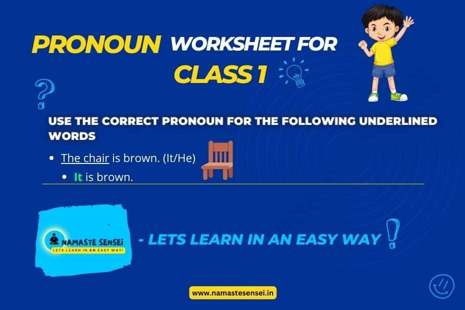 pronoun worksheet for class 1 featured