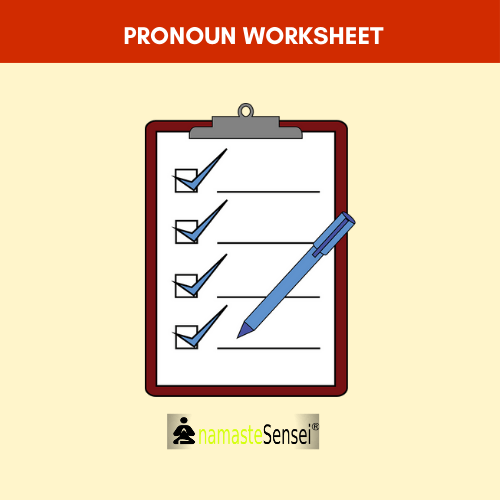 Pronoun worksheet for class 3