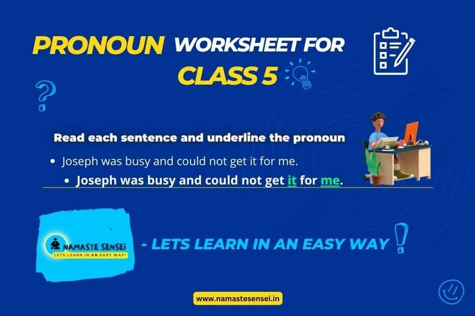 pronoun worksheet for class 5 featured