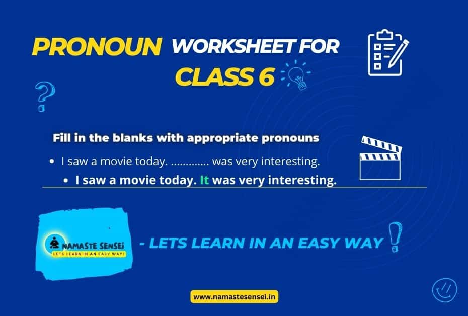 pronoun worksheet for class 6 featured