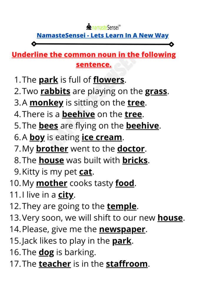 common and proper noun worksheet for class 3 answers