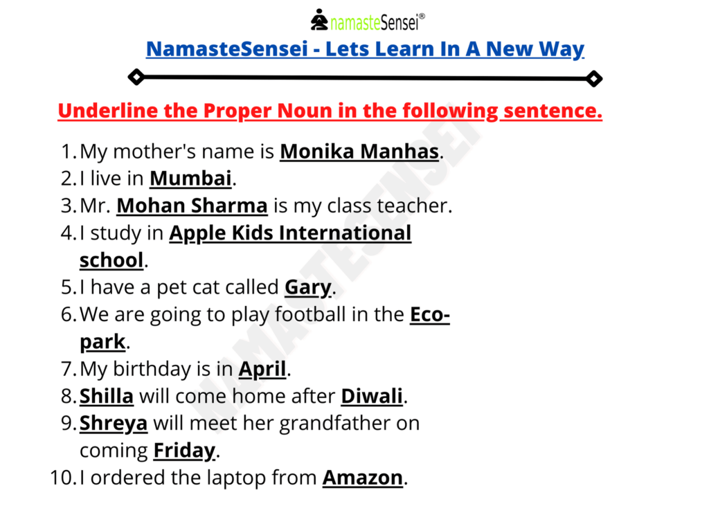 Common Noun And Proper Noun Worksheet for Class 2