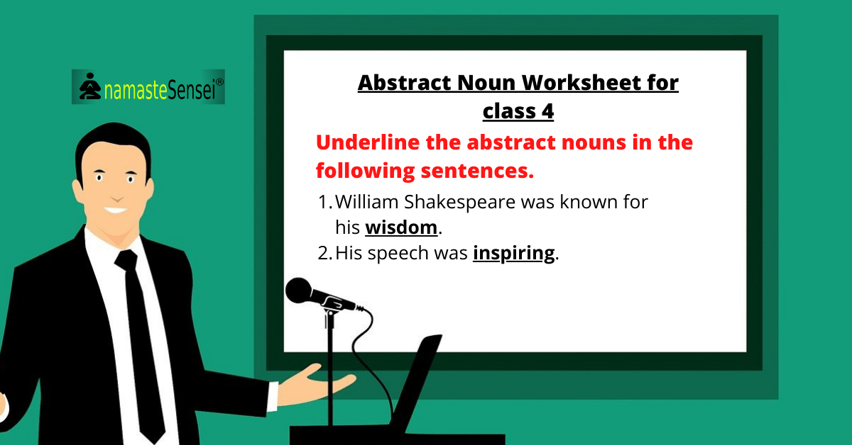 Worksheet Of Abstract Noun For Class 4 With Answers