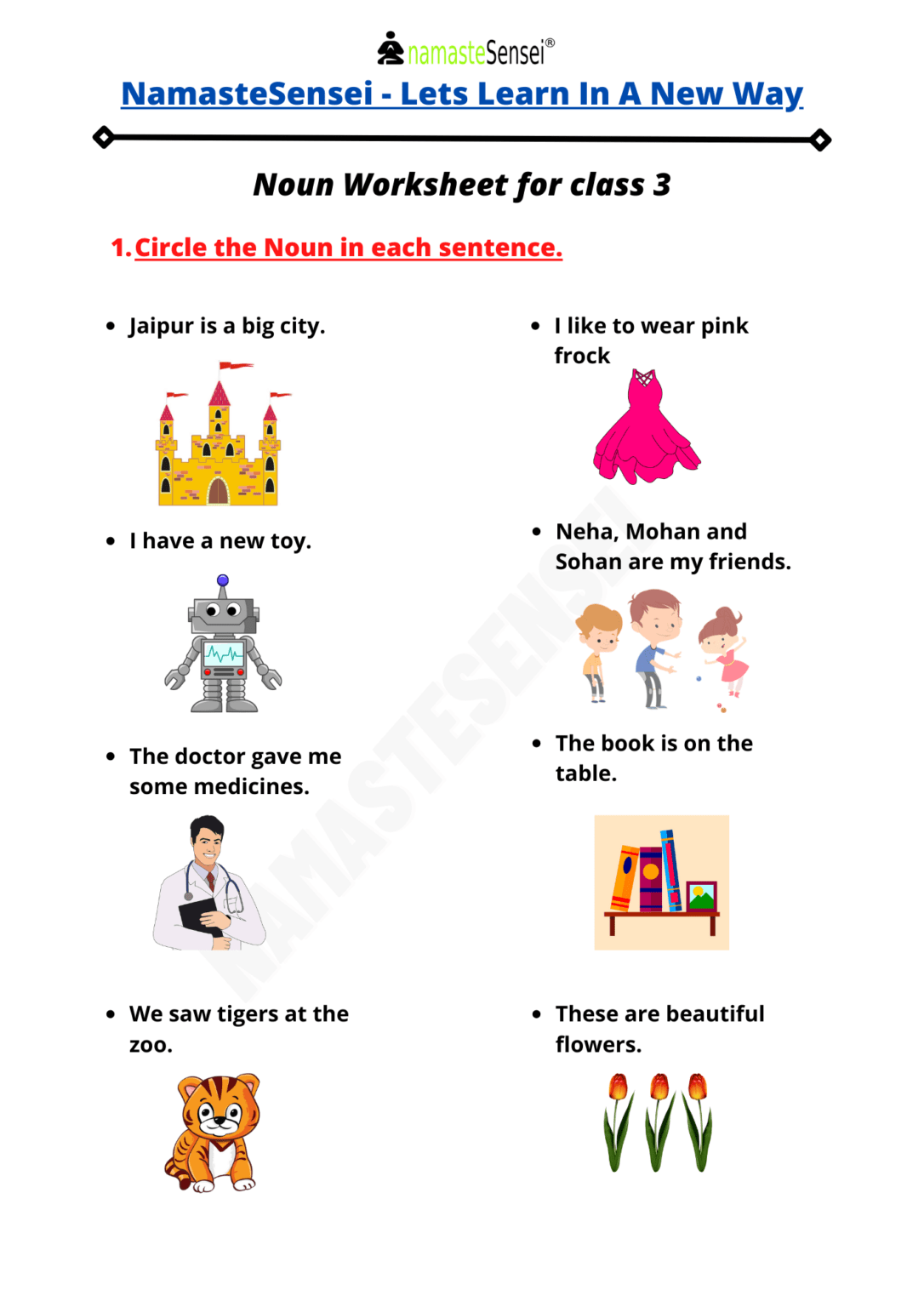 Types Of Noun Worksheet For Class 3