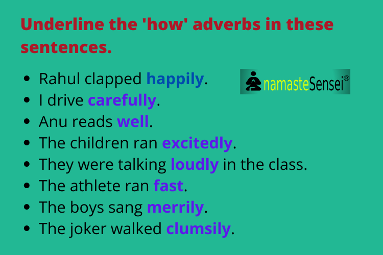 Adverb worksheet for class 3 with answers