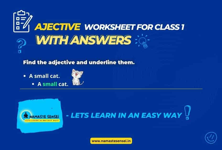 adjective worksheet for class 1 with answers