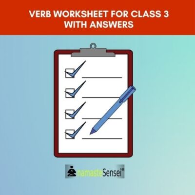 Verb Worksheet For Class 3 With Answers | Download PDF