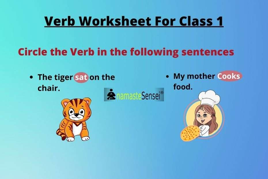Verb Worksheet For Class 1 With Answers Download PDF