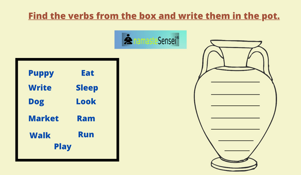verb worksheet for class 1 with answers | Verb worksheet for class 2 with answers