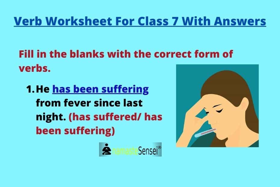 verb worksheet for class 7 with answers