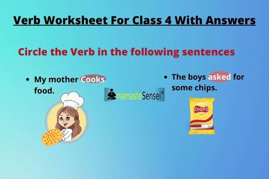 verb worksheet for class 4 with answers featured