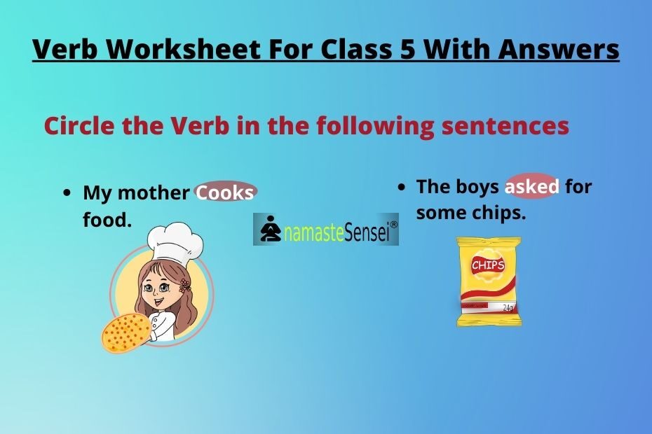 Verb worksheet for class 5 with answers featured