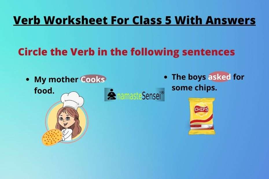 Verb worksheet for class 5 with answers featured