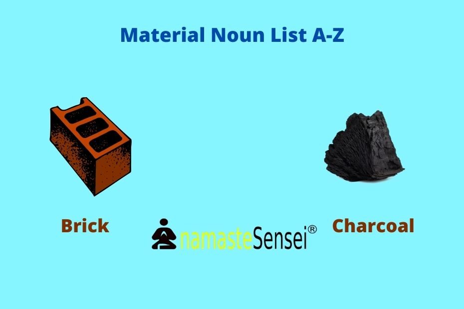 material noun list a-z featured