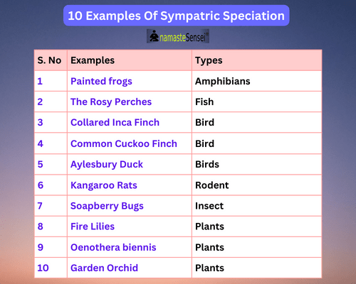 10 Examples Of Sympatric Speciation in animals and plants