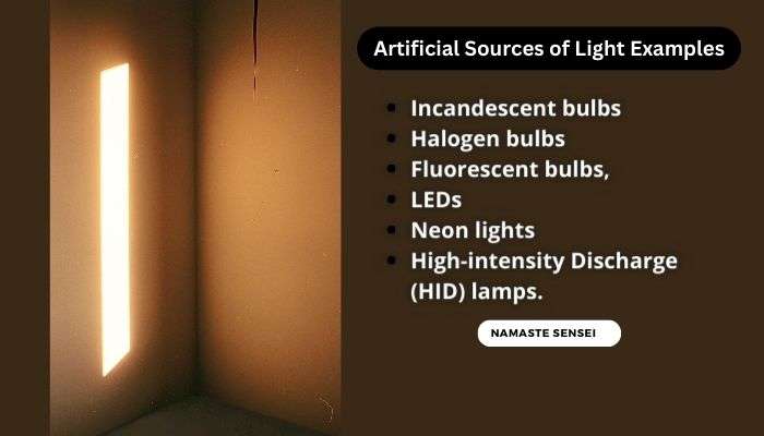 Artificial Sources of light examples in daily life