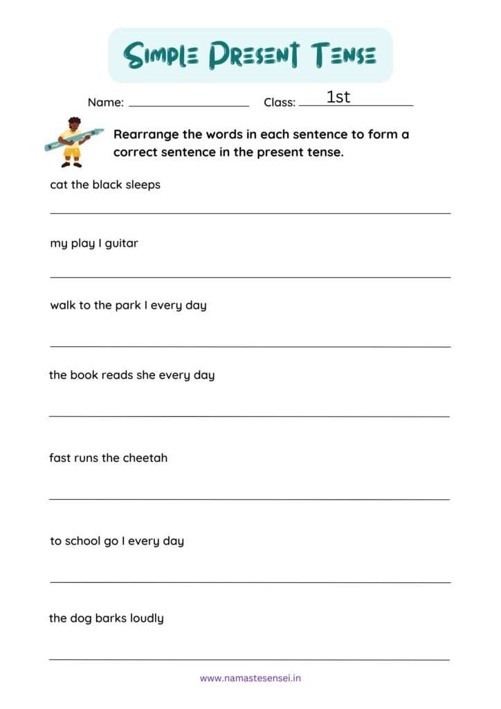 simple present tense exercise for grade 1