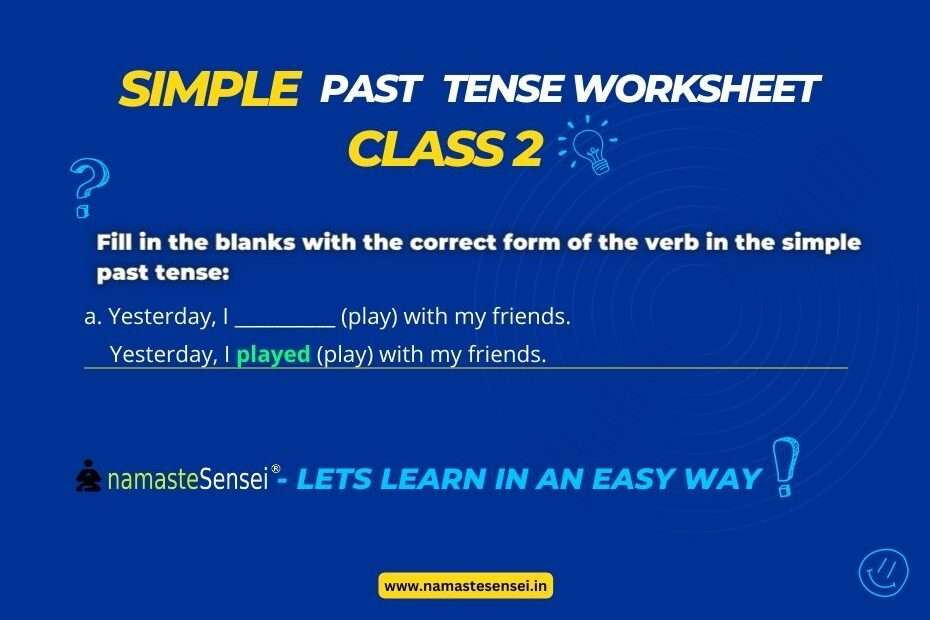 simple past tense worksheet for class 2 with answers featured
