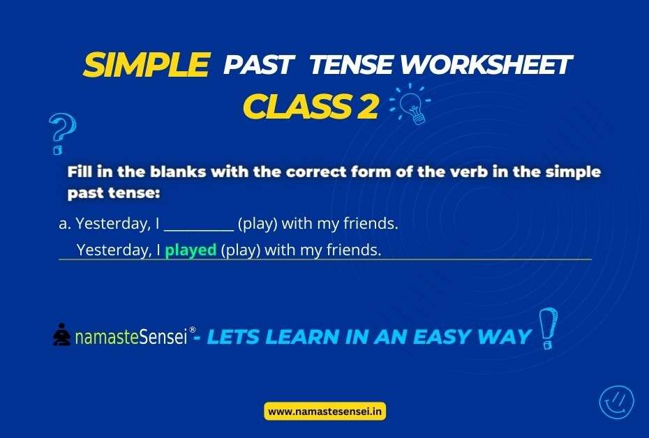 simple past tense worksheet for class 2 with answers featured