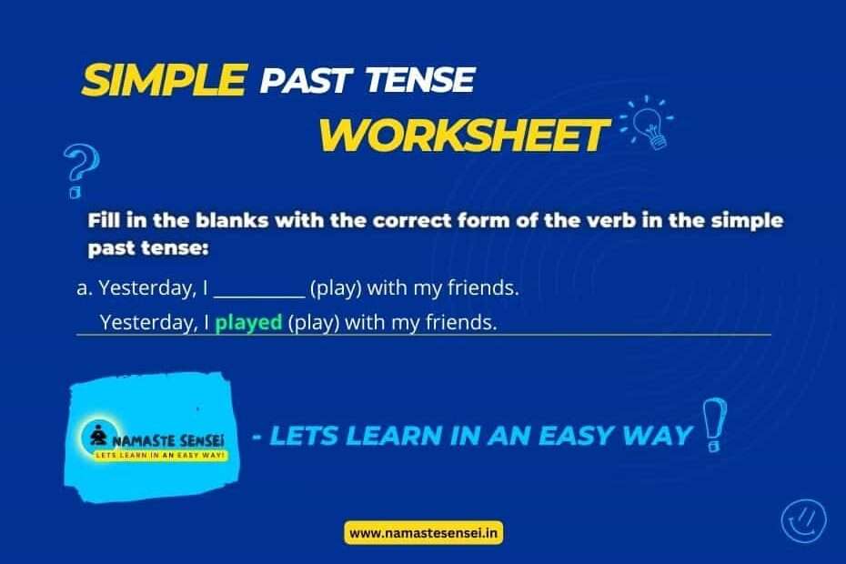 worksheet on simple past tense featured