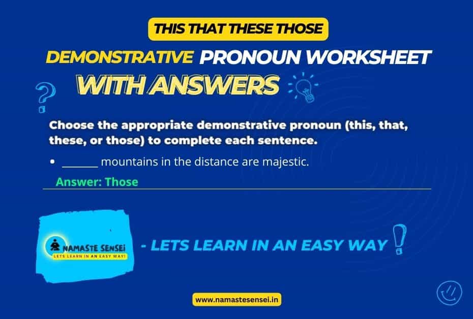 Demonstrative Pronoun This That These Those