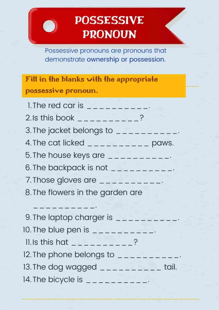 printable possessive noun worksheet with answers