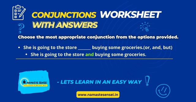 conjunctions worksheet with answers featured