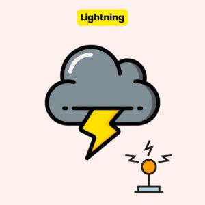 Lightning Electrostatic force examples in everyday life