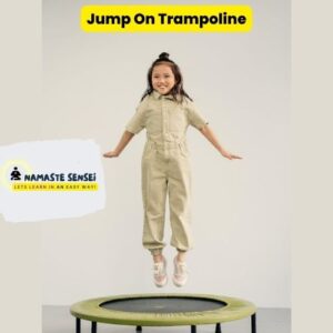 jumping on trampoline
